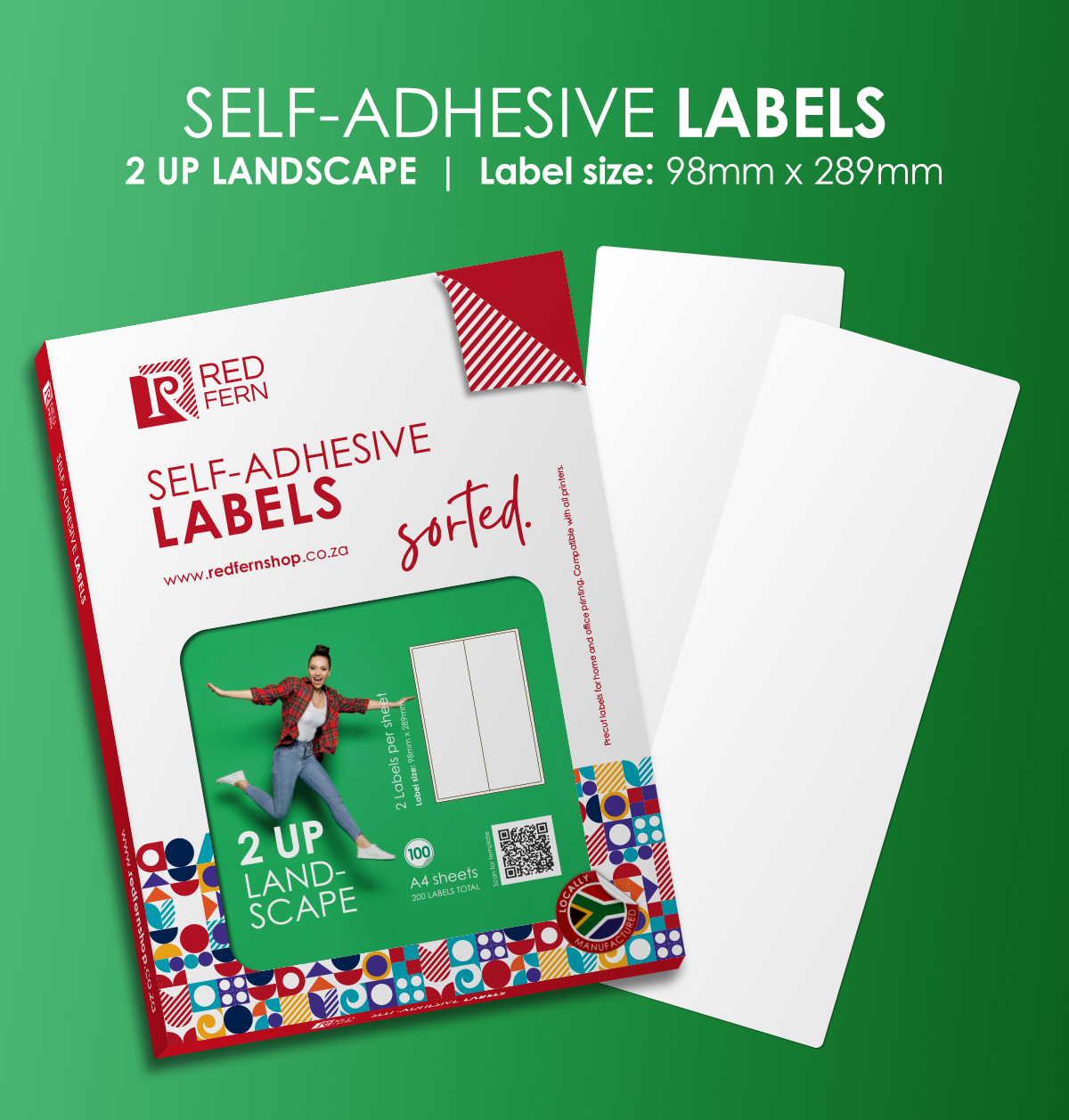 Structural Landscape Labels Landscape 2up A4 Self-Adhesive Labels