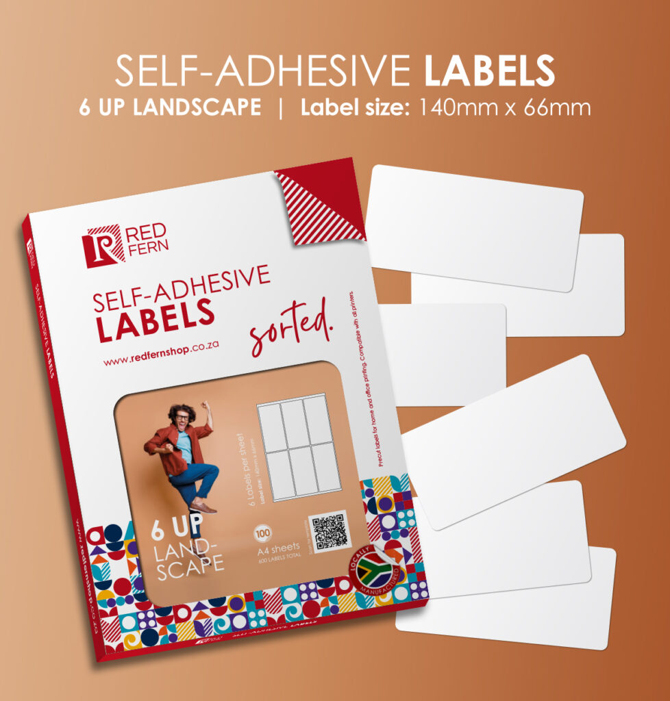 Landscape 6up A4 Self-Adhesive Labels