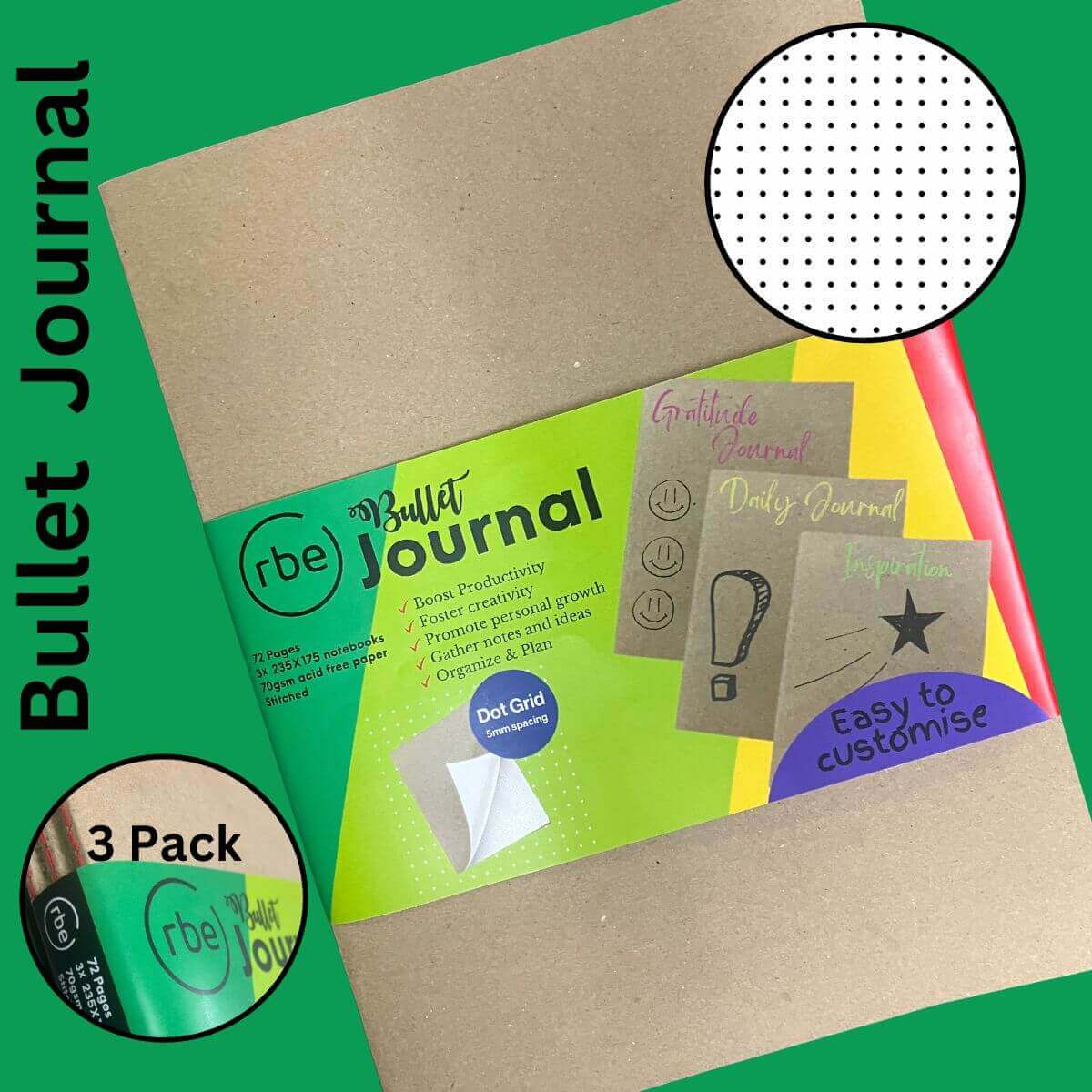 dot grid bullet journal 3pack f5456 rbe