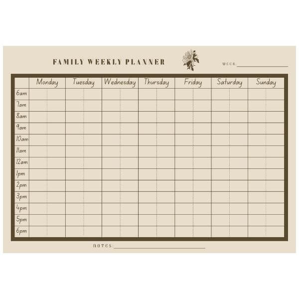 f4428 a4 family weekly planner rbe