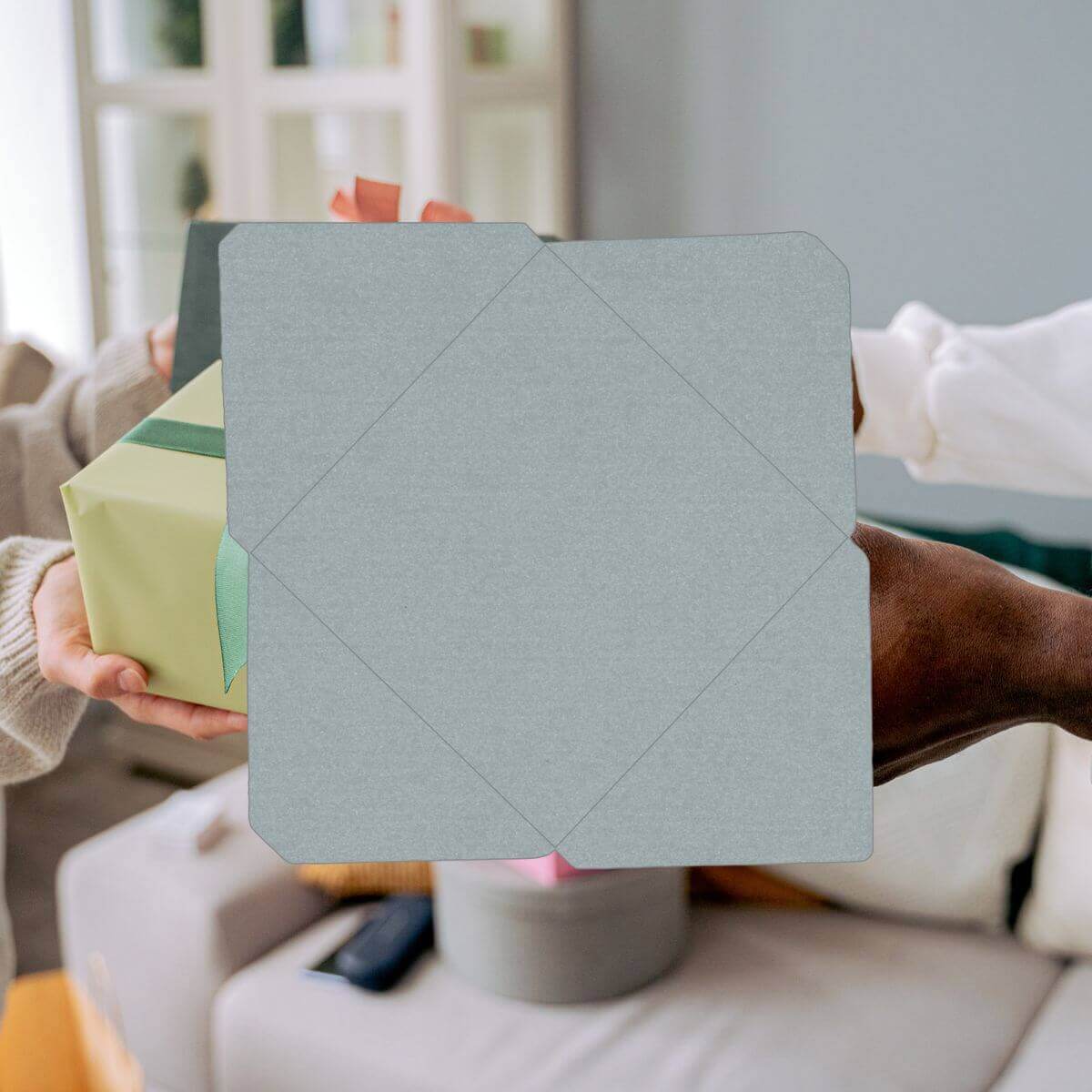 metallic silver square envelopes rbe