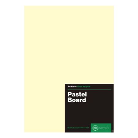 A pack of A4 maize pastel board with a black label indicating the product details.