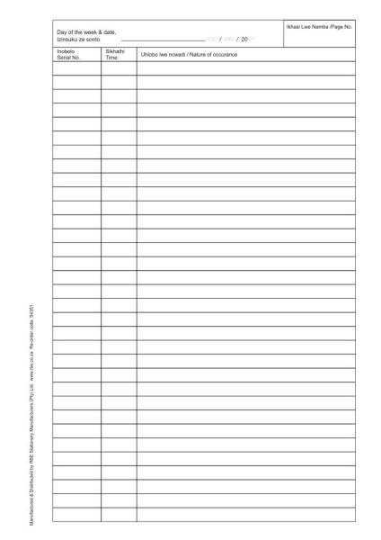 s4351 security occurrence book rbe