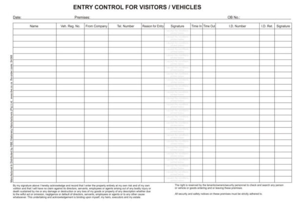 Gate Entry Control Book