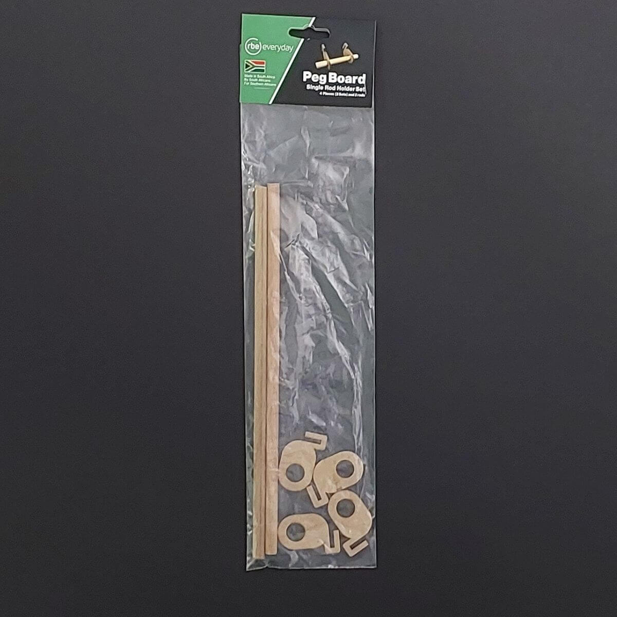 single rod hook peg board packaged rbe