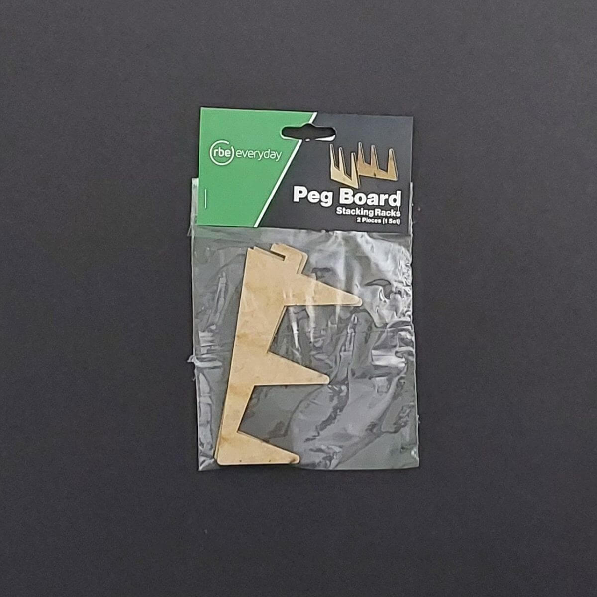 Packaged RBE peg board stacking racks set with wooden cut pieces for Peg Board and Accessories on Technow.